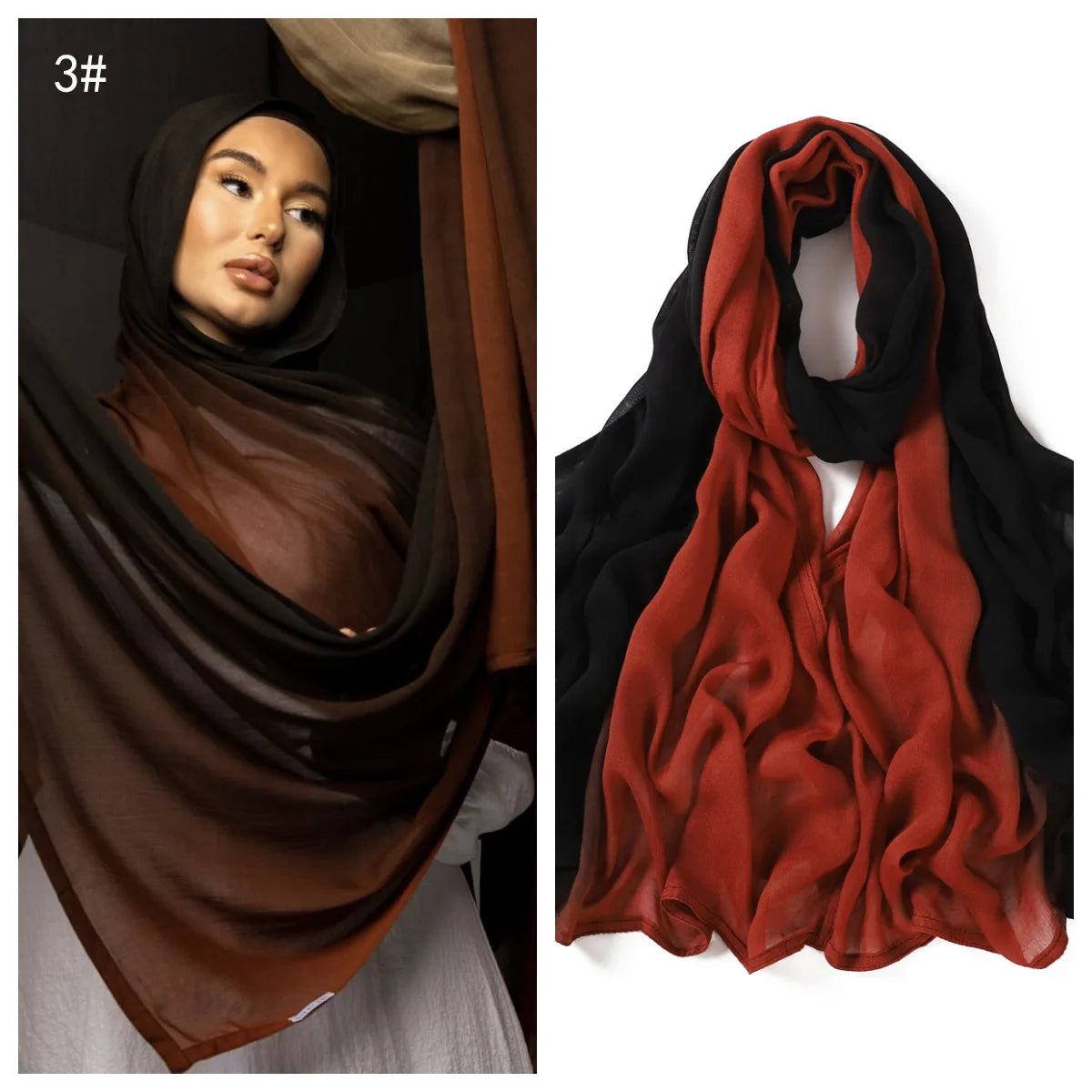 Rimal Two-Tone Cotton Scarf