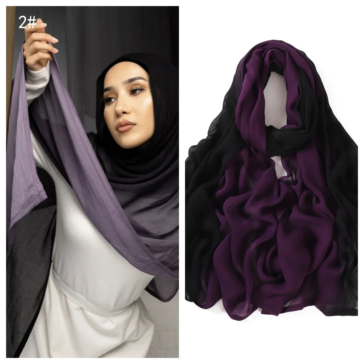 Rimal Two-Tone Cotton Scarf