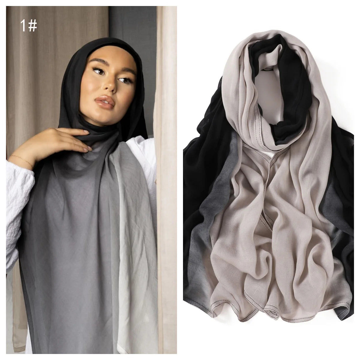 Rimal Two-Tone Cotton Scarf